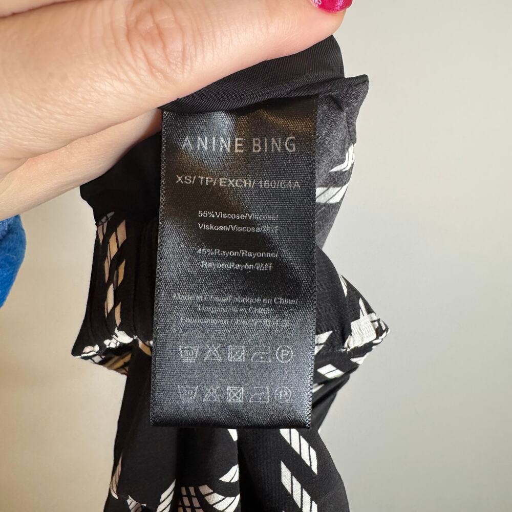 Anine Bing Black Plaid Printed Owen Pants XS / Small - Picture 5 of 7